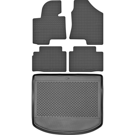 Set di tappetini in gomma per auto e tappetino per bagagliaio per Kia Sportage III SUV dal 2010 al 2016.