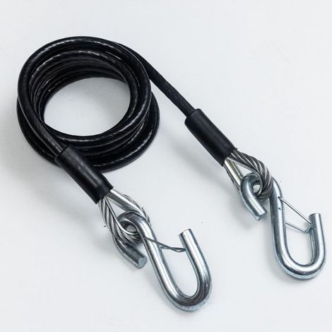Cavo di sicurezza per gancio di traino - cavo di sicurezza a spirale per rimorchio - cavo di sicurezza a molla con gancio a S per tutti i tipi di rimorchi (1/2)
