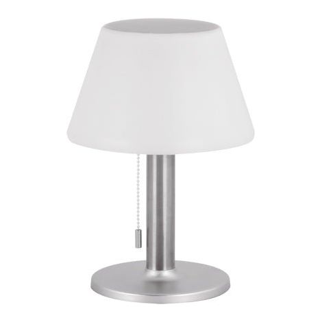 Lampe de Table Extérieure Solaire 2W Inox et Blanc - Blanc Neutre  - SILUMEN (1/4)