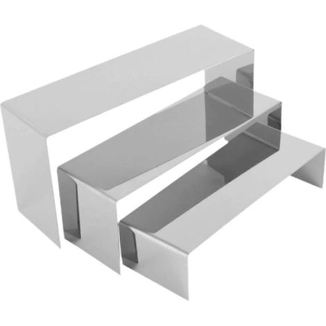 Présentoir à 3 niveaux pour cupcakes étagère polyvalente et présentoir à bijoux finition argentée miroir. (1/5)