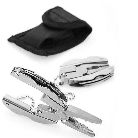 Ecleanfy - Mini pince de poche multifonction portable pliable multifonction porte-clés pour randonnée, camping (1/5)