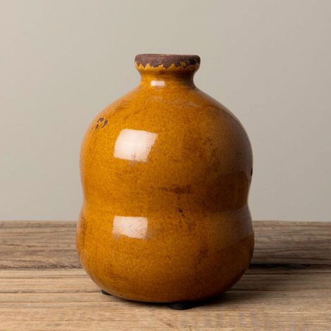 Vase bulles marron glacé céramique 13x9cm (1/3)