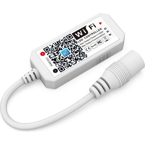 Mini-Funk-RGB-Controller DC12–24V, 3 Kanäle für LED-Streifen, kostenlose Android-/iOS-App, 16 Millionen Farben, 20 Modi, Soundsteuerung, Dimmer