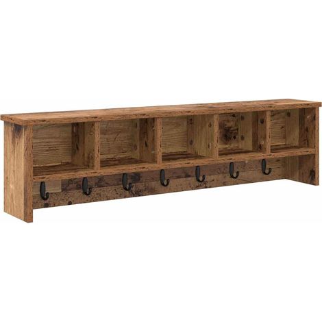 Maison Exclusive - Wandmontierter nachttisch mit Regal Altholz 10