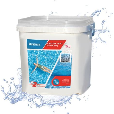 Bestway Chlore Lent- Galets 200G Seau De 5 Kg (1/5)