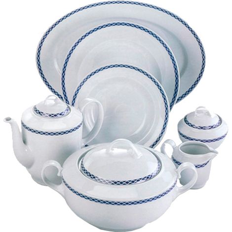 SANTA CLARA te 27 piezas aloia elegance azul , Juego té 27 piezas Aloia Elegance azulFabricado en porcelana de alta calidad12 platos, 12 tazas, 1 tetera con tapa, 1 azucare