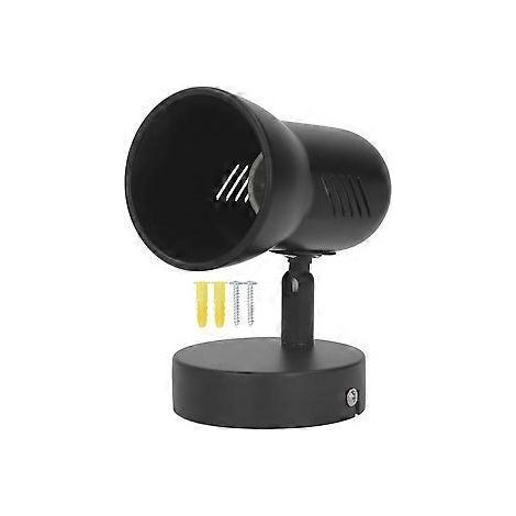 Douille murale E26 rotative, noir mat, installation facile, pour chambre ou bureau, 85-265 V (1/5)