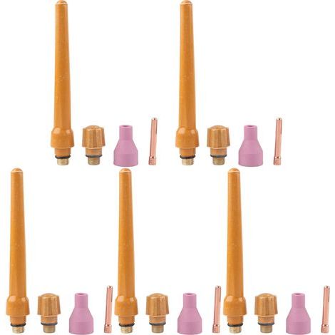 20 consommables pour torche de soudage TIG QQ150 : buse en céramique, pince de serrage, capuchon arrière long et court, 2,0 mm (1/5)