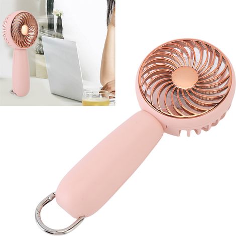 Ventilador portátil, recargable y silencioso con 3 velocidades, adaptador de corriente, 119 g, batería de 3000 mAh. (1/5)