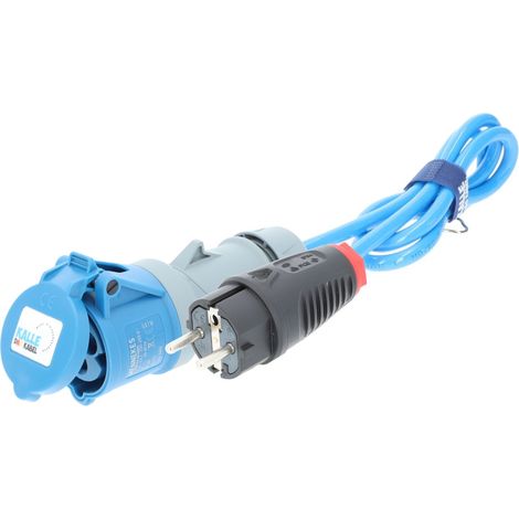 Kalle Adapterkabel Schuko 2,5mm² auf CEE 230V Extreme Blau IP44 1,5 Meter