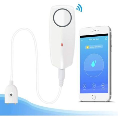 Capteur d'alarme d'eau avec détecteur de Fuite WiFi à Bruit Fort de 60 DB, Alarme de Fuite de débordement, leaker de Surveillance à Distance pour Pompe à Eau du sous-Sol du Chauffe-Eau (1/4)