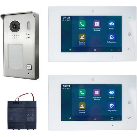 KIT VIDEO BIFAMILIARE BUS TDH AUDIO FULL DUPLEX WIFI MONITOR TUYA IPERTRONIC (1/3)