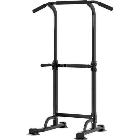 Barre de Traction sur Pied Chaise Romaine Musculation Pull-Up Bar Power Tower Dip Station Réglable Entraînement Abdominal et de Dos pour Fitness (1/5)