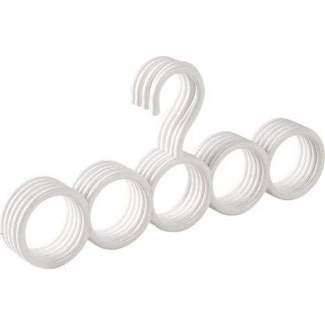 5pc Écharpe Cintre avec 5 Anneaux, Tie Rack Ceinture Hanger, Hanging Écharpe Organisateur pour Armoire Salle De Bains (1/5)