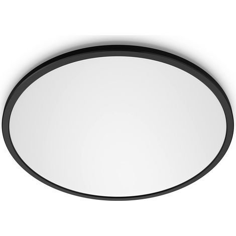 Philips LED Lampada da Soffitto Superslim, Equivalente a 18W, Luce Bianca Calda, IP20, Non Dimmerabile, Nero (1/5)