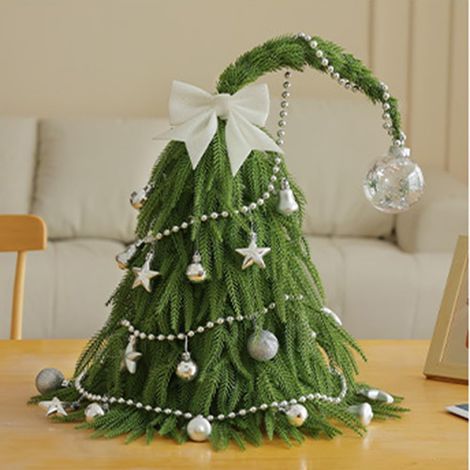 Sapin de Noël artificiel avec guirlande de 45 cm, décoration DIY, maison, magasin, vitrines, fournitures de Noël, 30 cm (1/4)