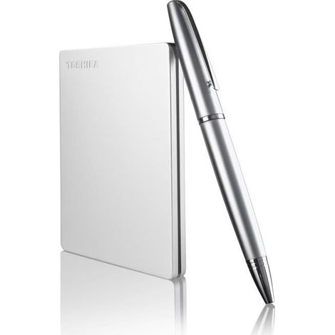 Disque dur externe - TOSHIBA - Canvio Slim - 1 To - Argent (1/3)