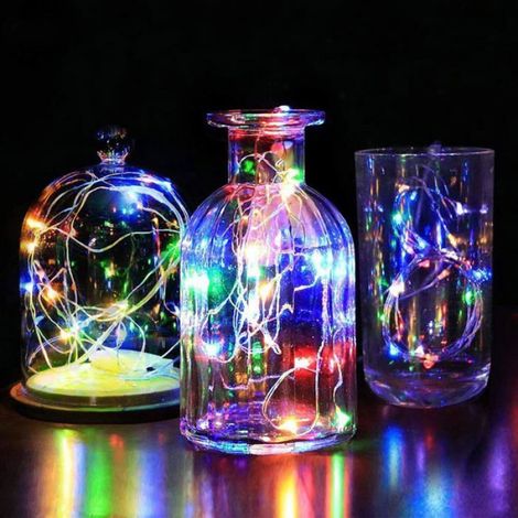 Bouchon Lumineux - 20 LEDs - Fil De Cuivre 2 M - Étanche - Pour Bouteilles - 1 Pièce (1/5)
