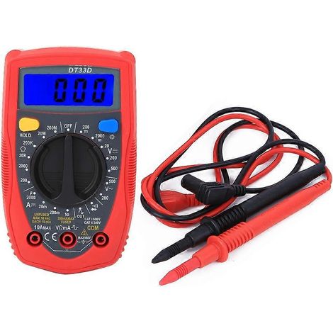 DT33D Mini-Digitalmultimeter, Voltmeter, tragbares Universalmessgerät, 130 x 73,5 x 35 mm