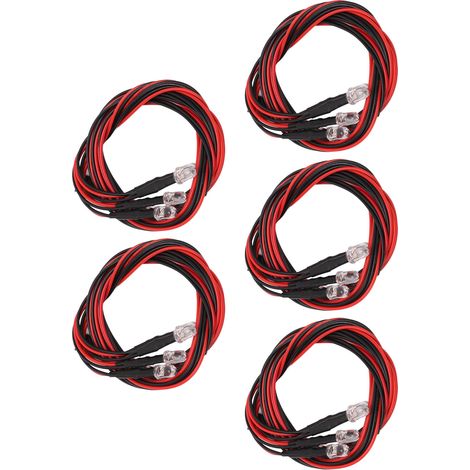Kit LED Haute Puissance pour Voiture Télécommandée - 4 Ampoules 5mm Blanc et Rouge - Éclairage RC pour Customisation
