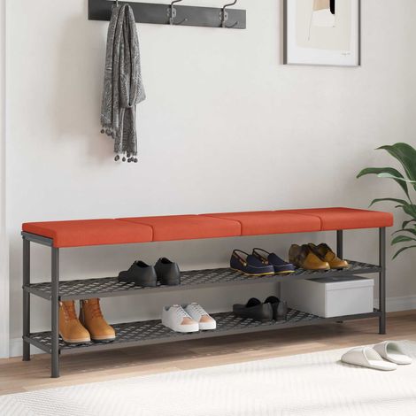 vidaXL Cojín de banco 4 uds. pana Rojo Naranja Profundidad 35 cm (1/5)