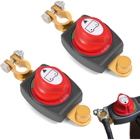 Juego de 2 interruptores de desconexión de batería de 12-48 V, interruptor de desconexión de batería, disyuntor impermeable, interruptor de corte de batería, para coche, camión, yate.