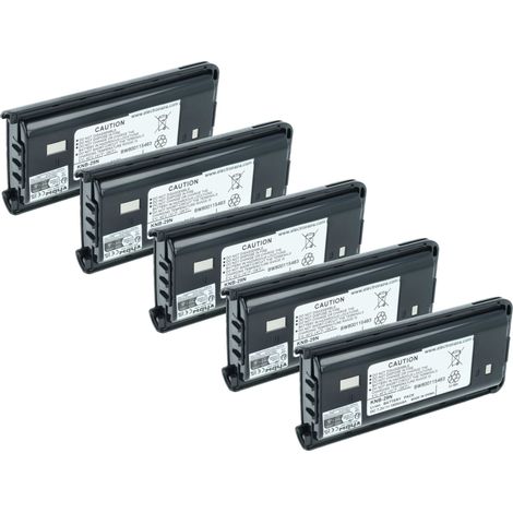vhbw 5x Batterie remplacement pour Kenwood KNB-29A, KNB-29, BPKNB45LI pour BPKNB29MHXT-1, BPKNB29MH pour radio talkie-walkie (1800mAh, 7,4V, Li-ion) (1/5)