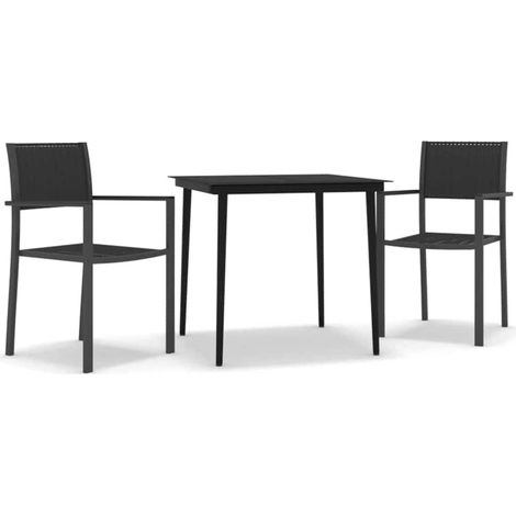 Maison Exclusive - 3-tlg. Garten-Essgruppe Schwarz (1/5)