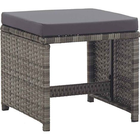 Maison Exclusive - Sgabelli da Giardino 2 pz con Cuscini in Polyrattan Antracite (1/5)