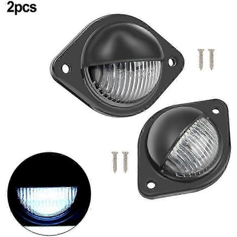 Lot de 2 éclairages de plaque d'immatriculation à 3 LED (blanc) pour SUV, camion, remorque, fourgonnette. (1/5)