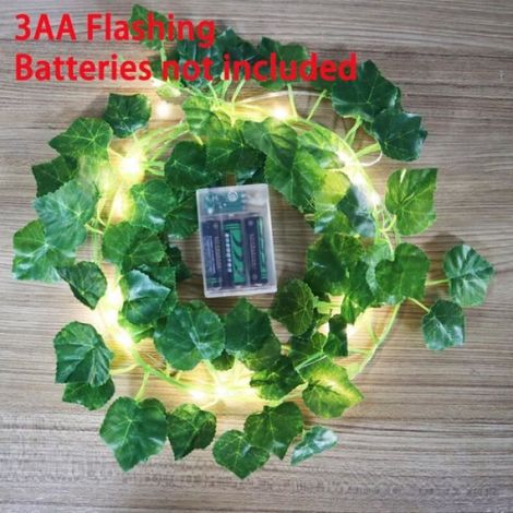 Guirlande lumineuse de vigne de lierre de 2m, 2AA ou 3AA, lumières décoratives pour noël, maison, mari 1 2AA NO Flashing -WILM4231 (1/4)