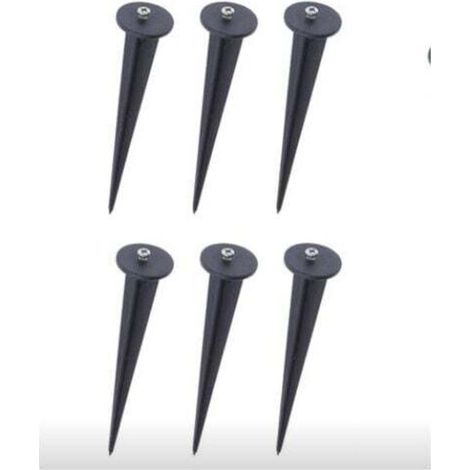Black plastic garden stake - Lamp holder 6 Pack, Ø35160mm