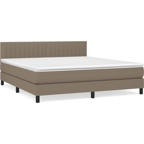 Maison Exclusive - Sommier à lattes de lit avec matelas Taupe 160x200 cm Tissu