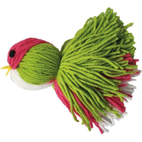 Gioco per gatti birdie uccellino verde 12 cm