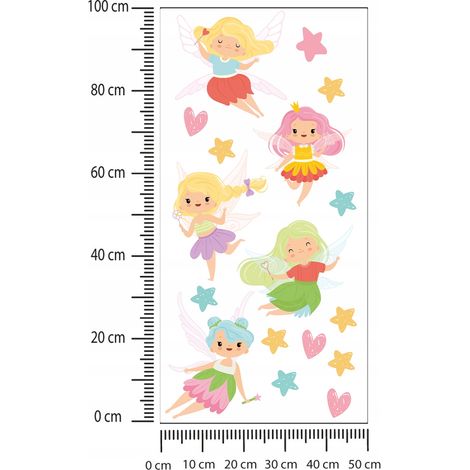 Pegatinas infantiles Hadas de colores 50x100cm (1/2)