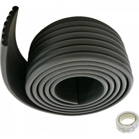 Rouleau en mousse universel 200 cm x 80 mm x 8 mm d'épaisseur Protection de sécurité en mousse antichoc pour kits bébé/enfants. Protection contre les chocs à usage général, souple et flexible, noir, n (1/4)