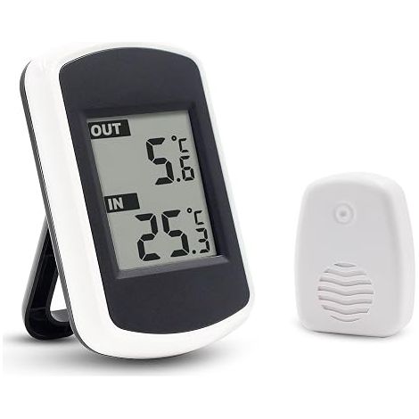 Thermomètre Digital Intérieur Extérieur Sans Fil avec Écran LCD,Capteur Externe avec Câble, Mesure de Température Ambiante pour Maison,Bureau,Cuisine,Cave,Jardin,Balcon,Chambre,Utilisation Quotidienne (1/5)