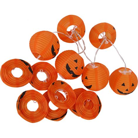 Halloween-Kürbis-LED-Lichterkette, 3 m, 10 Glühbirnen, Partydekoration (1/5)