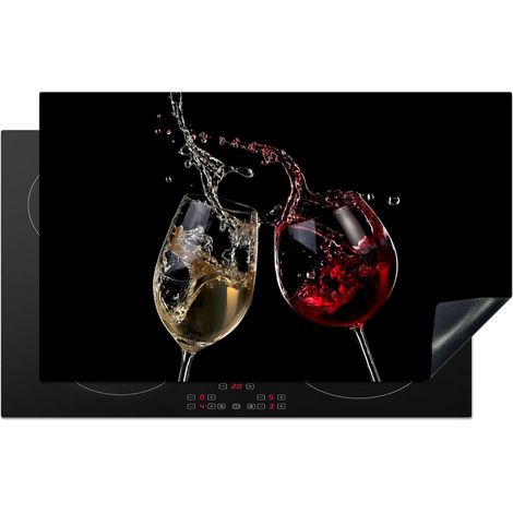 PROTECTION PLAQUE INDUCTION Vin rouge - Vin blanc - Verre - Noir Couvre Plaque De Cuisson 83x51 cm