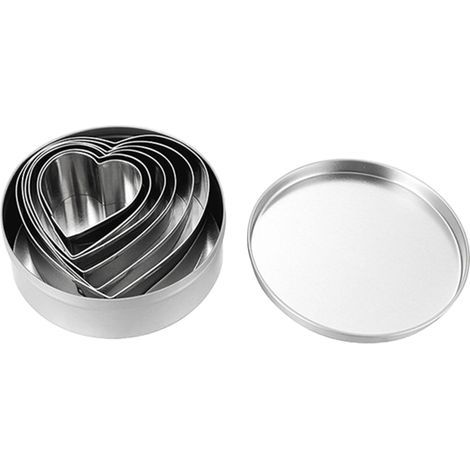 6 pièces moule à biscuits en acier inoxydable coeur cookie cutter bricolage pâtisserie cuite pour anniversaire Cupcake, fête, dessert, restaurant, gadget de cuisine, lave - vaisselle (1/5)