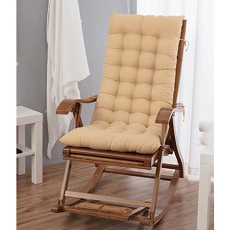 Coussin de Chaise Longue Bain de Soleil, Coussin transat Jardin Exterieur antidérapante avec Couvre-Chef,120 x 48cm,Beigr (1/4)