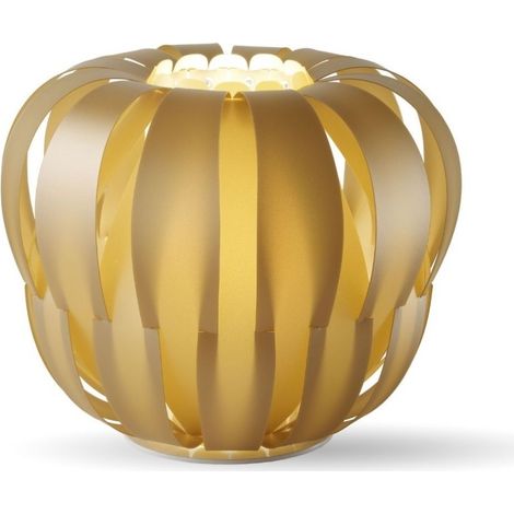 New Gold Tischlampe aus weißem Metall Cm. 19 x 17 Uhr