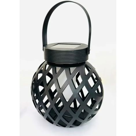 Solar LED table lantern, diamond with flame effect