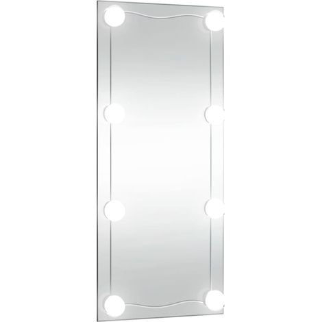 Miroir mural avec lumières LED Miroir déco pour Salle de bain Salon Chambre ou Dressing 50x100 cm verre rectangulaire 64651 (1/5)