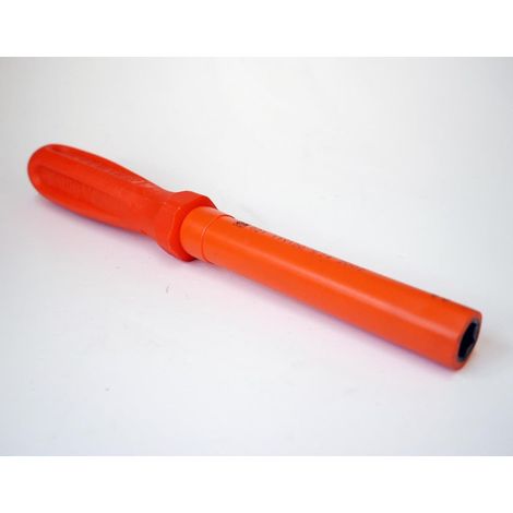 Clé à tube 6 Pans 11x120mm femelle isolée 1000V emmanché orange acier traité DERANCOURT (1/2)