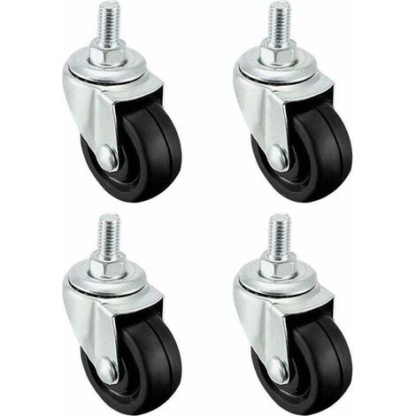 Satz mit 4 Gummirädern – 40 mm – M8-Gewindeanschluss – Crezuo