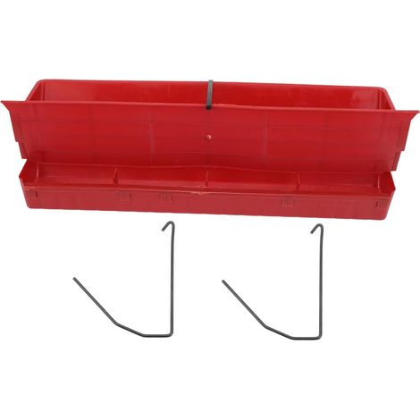 Mangeoire à Cailles Rouge en Plastique, Semi-Automatique, à Suspendre Facile à Remplir Nettoyer, Pratique pour Cages, Convient aux Cailles et Perroquets (1/5)
