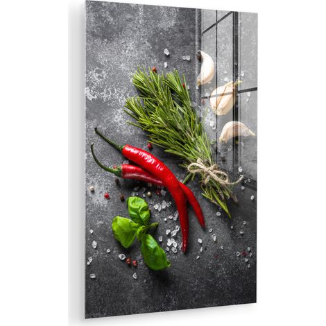CUADRO DE METACRILATO Pimienta - Hierbas - Especias - Hormigón Cuadros Para Dormitorio 60x90 (1/5)