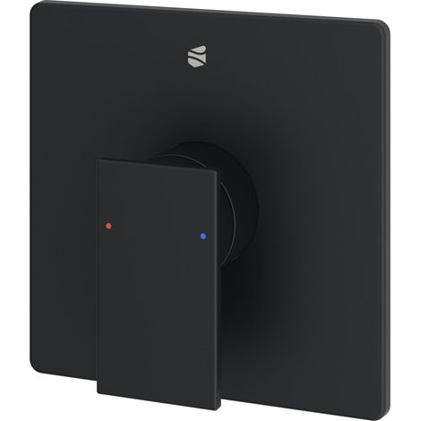 BERNSTEIN - Miscelatore doccia a parete da incasso in ottone nero opaco, miscelatore in ceramica - 14x14x4,6cm (LxAxP) - LAVOA	Nero opaco