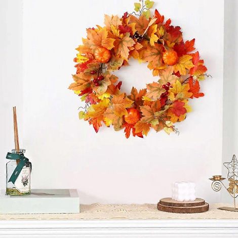 Couronne de fleurs pour Thanksgiving, couronne de récolte pour le jardin de la porte d'entrée (1/4)